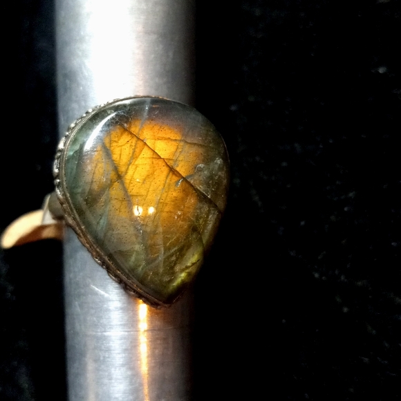 116 NWT Labradorite gemstone crystal 925 silver ring size 10 free shipping sale - Picture 7 of 10